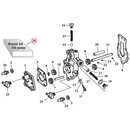 Oil Pump Parts Diagram Exploded View for Harley Knuckle / Pan / Shovel 28) 36-47 E, EL Knuckle. James oil pump gasket & seal kit.