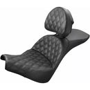 Saddlemen Explorer Touring Motorcycle Seat for Harley 18-24 Softail FXBB / FXBBS / FXST / Lattice Stitch / With Backrest