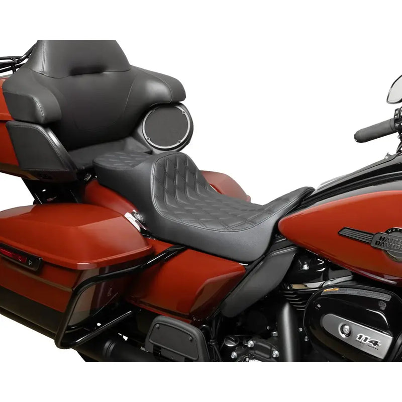 Drag Specialties Predator III 2-Up forlænget rækkevidde sæde til Harley 