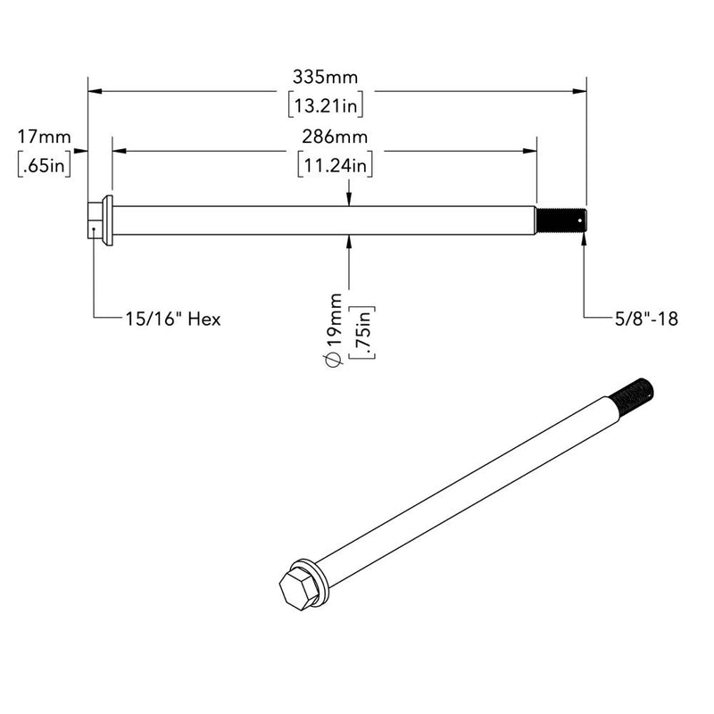 MCS Baghjulsaksel Softail 86-07; FLT, FXR 80-01