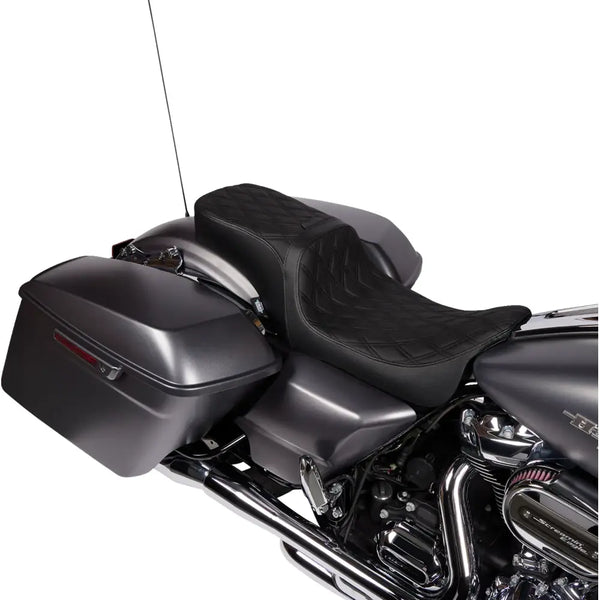 Drag Specialties Performance Predator 2-Up Ryglænsmodtagersæde til Harley 