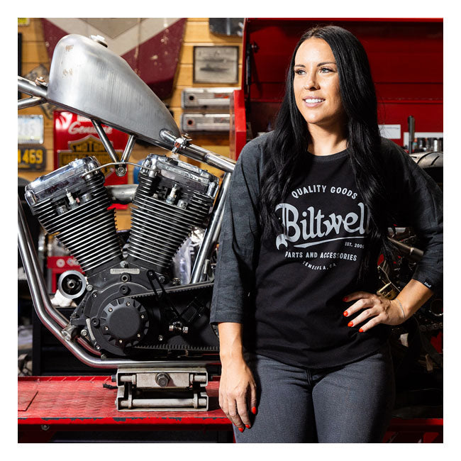 Biltwell Script Baseball Longsleeve Ladies