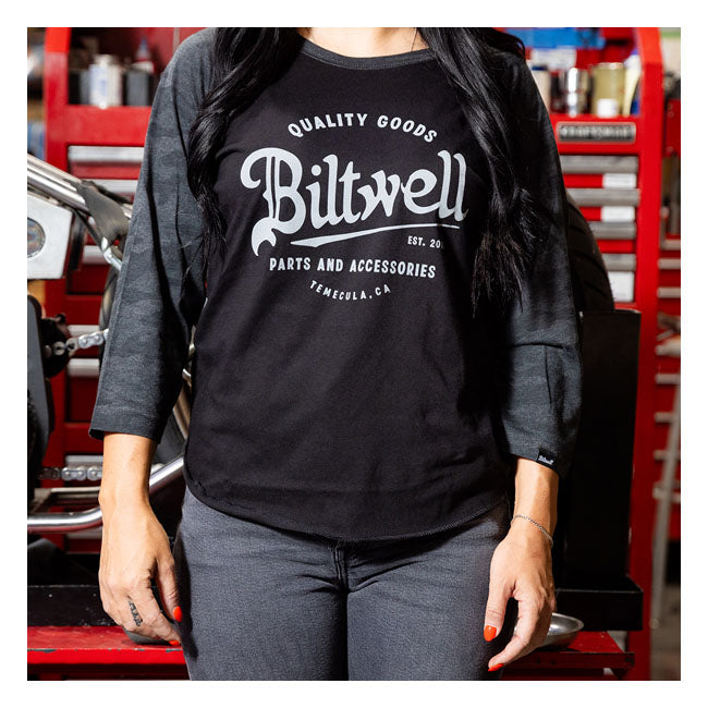 Biltwell Script Baseball Longsleeve Ladies