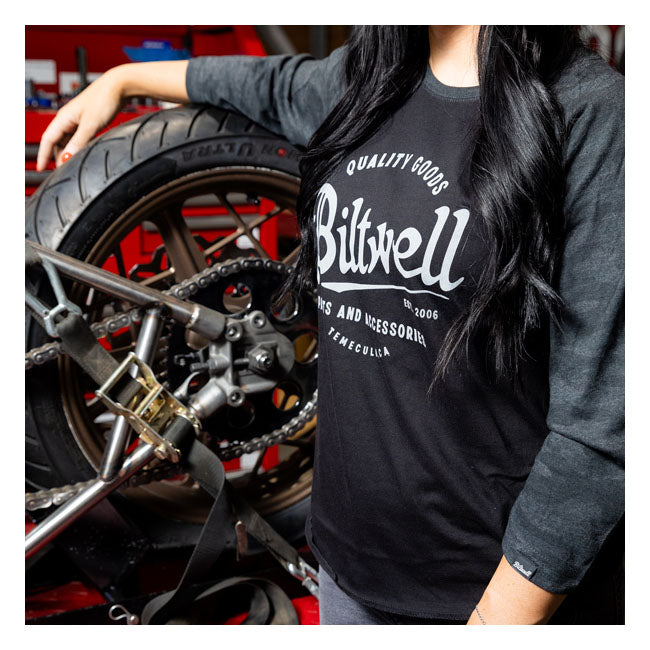 Biltwell Script Baseball Longsleeve Ladies