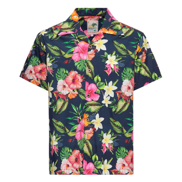 King Kerosin Tropcial Flowers Hawaii-skjorte