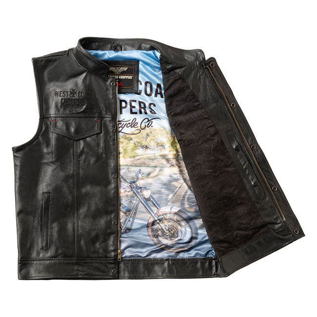 West Coast Choppers x 13 1/2 Dominator læder motorcykelvest