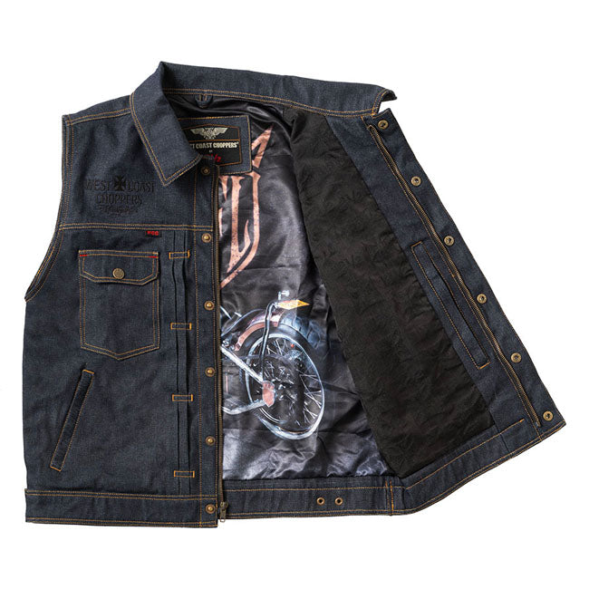 West Coast Choppers x 13 1/2 Dominator RAW Denim Motorcykelvest