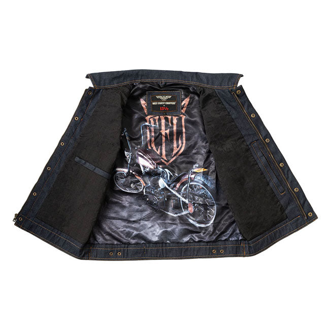 West Coast Choppers x 13 1/2 Dominator RAW Denim Motorcykelvest