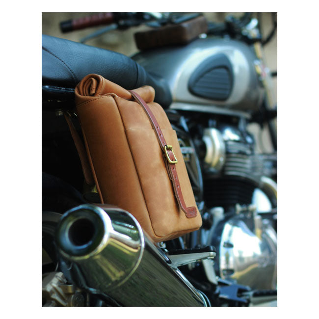 Trip Machine Vintage læder 3,3 l motorcykeltaske / skuldertaske