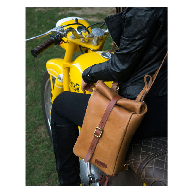 Trip Machine Vintage læder 3,3 l motorcykeltaske / skuldertaske