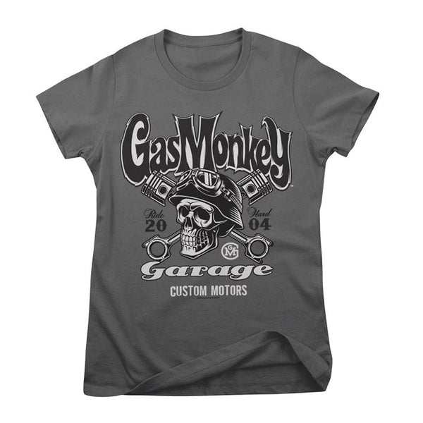 Gas Monkey Garage Custom Motors Skull dame-T-shirt