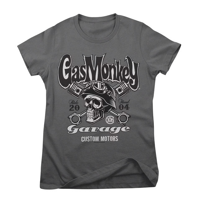 Gas Monkey Garage Custom Motors Skull dame-T-shirt