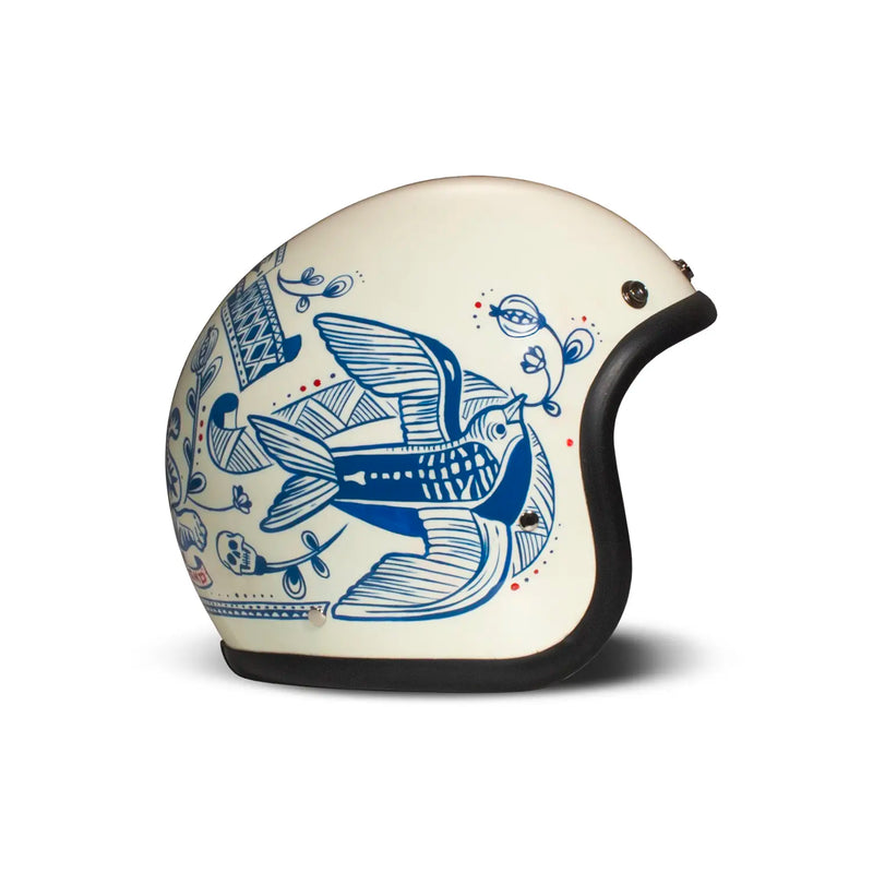 DMD Åben motorcykelhjelm med retrografik