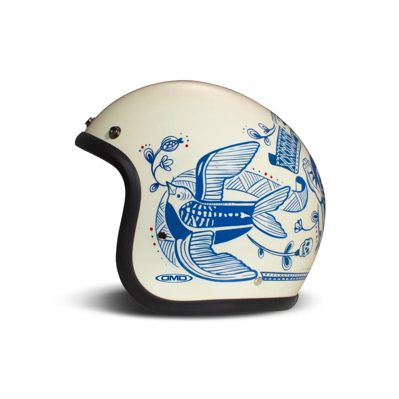 DMD Åben motorcykelhjelm med retrografik