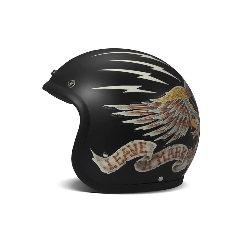 DMD Åben motorcykelhjelm med retrografik