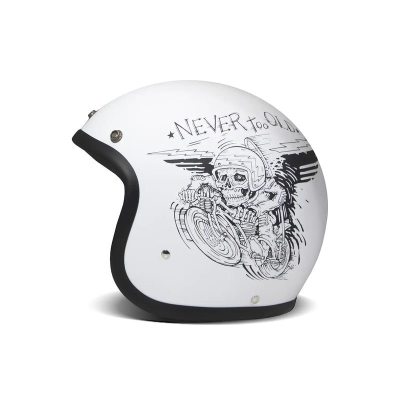 DMD Åben motorcykelhjelm med retrografik