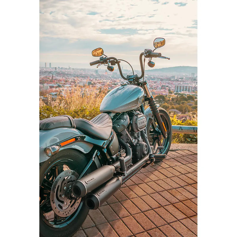 Black Duck Bombardier EC Euro Approved Slip-On lyddæmpere til Harley