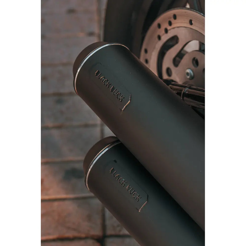 Black Duck Bombardier EC Euro Approved Slip-On lyddæmpere til Harley
