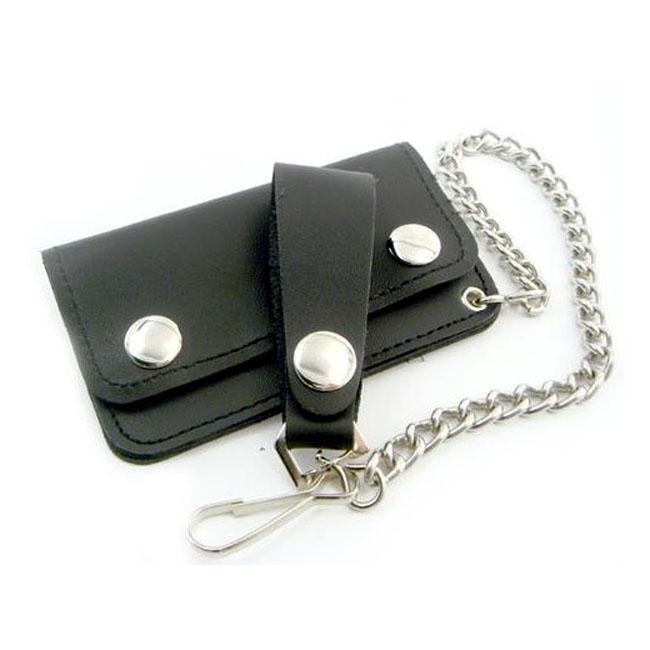 Amigaz Black Leather Biker Chain Wallet