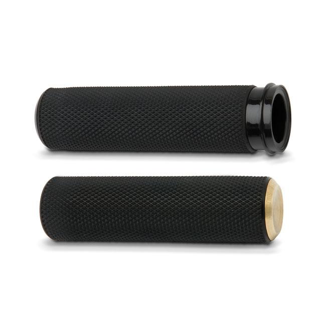 Arlen Ness Knurled Fusion Motorcycle Grips HD TBW Brass