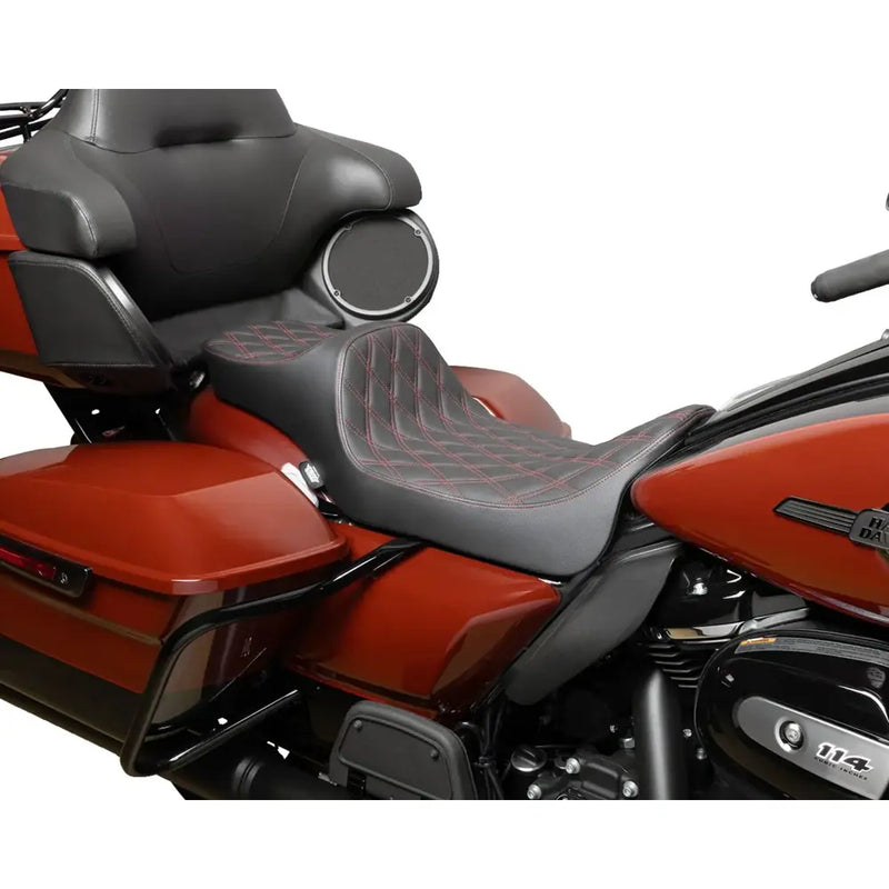 Drag Specialties Predator III 2-Up forlænget rækkevidde sæde til Harley 