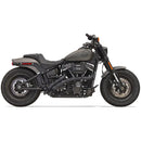 Bassani Sweeper Radial Exhaust System for Harley 18-24 Softail / Black with black slotted heat shields  - Customhoj