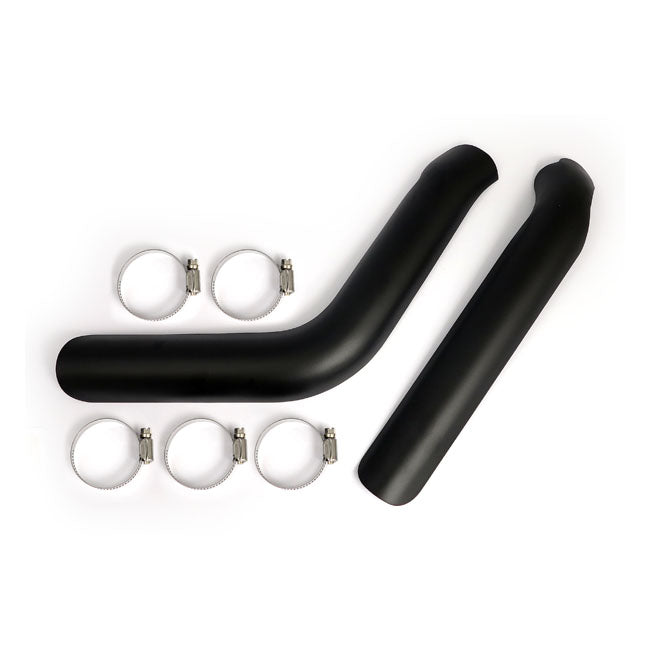 Big Twin Plain Exhaust Heat Shield Set for Harley Black / 84-09 Softail  - Customhoj
