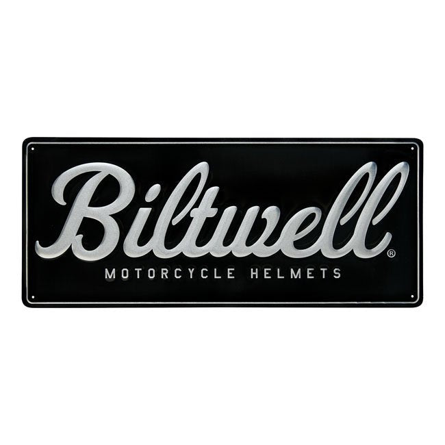 Biltwell Script Shop Sign Black/Aluminum