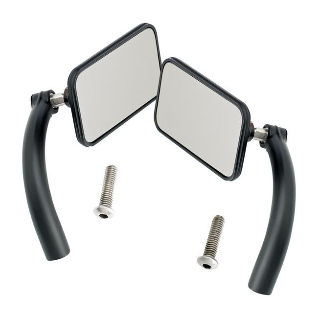 Biltwell Utility Motorcycle Mirror Set Rectangle Perch-Mount Black