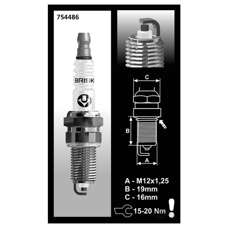 Brisk B12S Silver Series Spark Plug