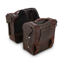 Burly Voyager Universal Throw-Over Motorcycle Saddlebag Set Dark Oak Canvas  - Customhoj