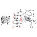 Cam Drive / Cover Parts Diagram Exploded View for Harley 45" Flathead 7) 37-73 45" SV. Pin, cam bushings. Replaces OEM: 271