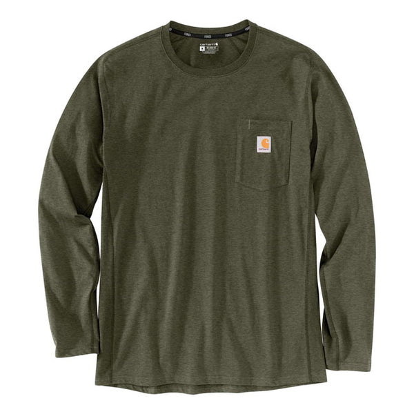 Carhartt Force Flex Pocket Longsleeve Basil Heather / S  - Customhoj