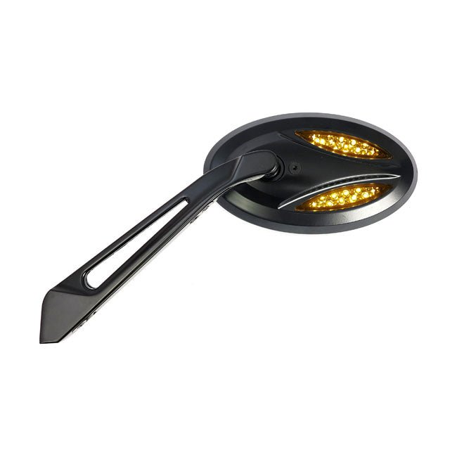 Cateye Motorcycle Mirror Set with LED Turn Signals