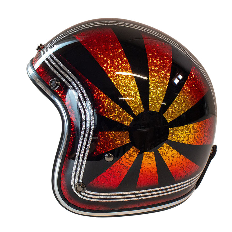 Cavalero Slimline Custom Flake Low Profile Open Jet Helmet