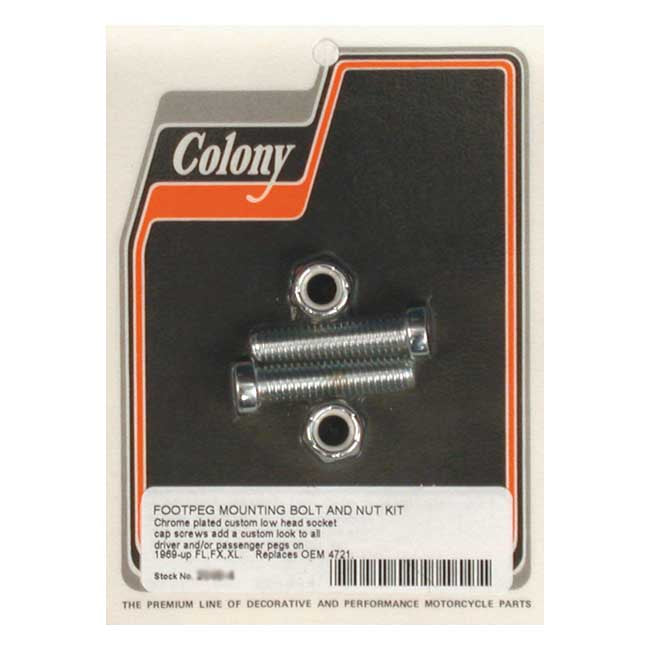 Colony Footpegs Brackets 69-UP Big Twin; XL / Low Head Colony Footpeg Mount Kit for Harley Customhoj