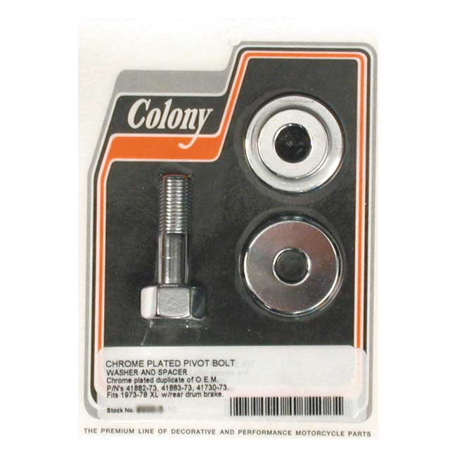 Colony Rear Brake Anchor Bolt Kit for Harley Sportster 73-78 XL / Chrome