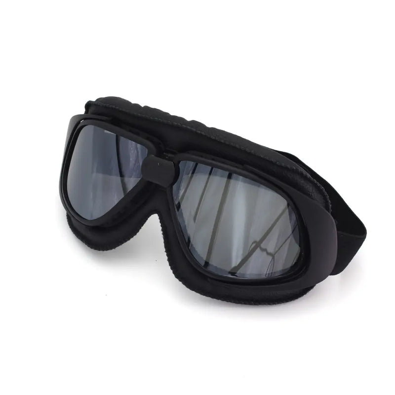 CRG Speed Classic Vintage Motorcycle Goggles Black / Silver