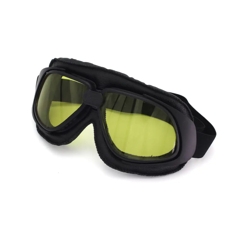 CRG Speed Classic Vintage Motorcycle Goggles Black / Yellow