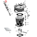 Cylinder Parts Diagram Exploded View for Harley Panhead 1) 48-65 Panhead. Manley valve keys (set of 8). Replaces OEM: 18228-36