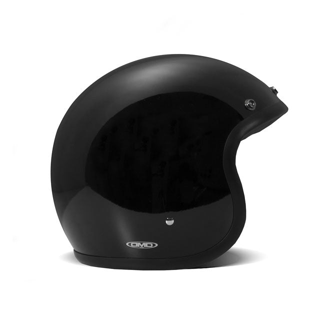 DMD Retro Classic Open Motorcycle Helmet Solid Black / XS (54cm)