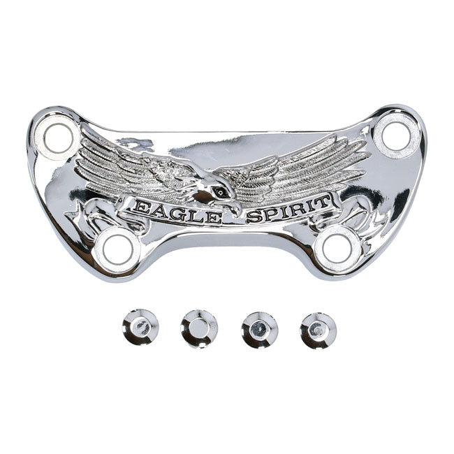 Eagle Spirit One Piece Riser Top Clamp Chrome for Harley