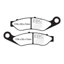 EBC Organic Brake Pads Front for Harley 14-18 Trike (Replaces OEM: 41300027)