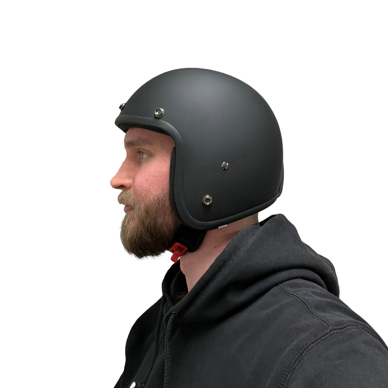 ECM Slimline Low Profile Open Helmet Matte Black