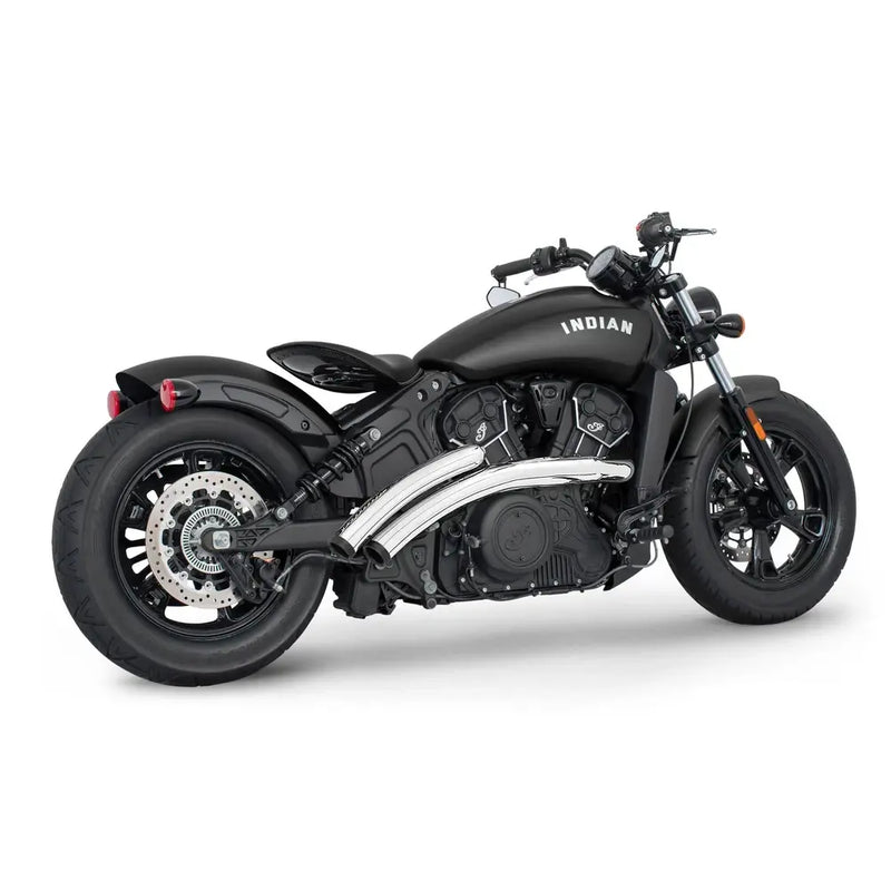 Freedom Performance Radical Radius Exhaust for Indian 15-24 Scout / Chrome / Straight Star Black  - Customhoj