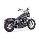 Freedom Performance Shorty American Outlaw 2-into-1 Exhaust for Harley 06-17 Dyna / Black / Sculpted Black  - Customhoj