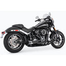 Freedom Performance Shorty American Outlaw 2-into-1 Exhaust for Harley 18-25 Softail (read note) / Black/Chrome / Sculpted Black  - Customhoj
