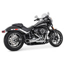 Freedom Performance Shorty Combat 2-into-1 Exhaust for Harley 18-25 Softail (read note) / Chrome / Sculpted Black  - Customhoj