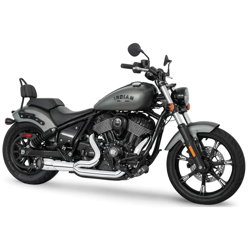Freedom Performance Shorty Turn Out Straight Cut 2-into-1 Exhaust for Indian 22-25 Chief / Chrome / Sculpted Black  - Customhoj