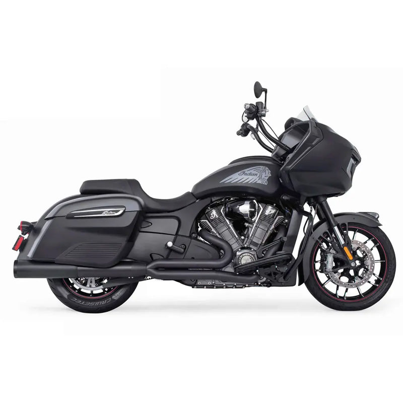 Freedom Performance Union 2-into-1 Exhaust for Indian 20-25 Challenger / Pursuit / Black / Straight Cut Black  - Customhoj